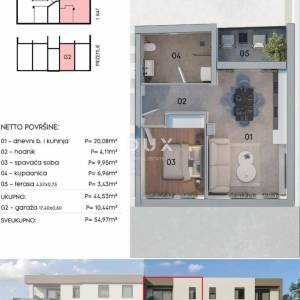ISTRA, PULA, MONVIDAL - 1SS+DB stan u manjoj novogradnji s privatnom garažaom