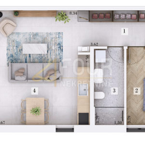 Istra, Rovinj - okolica, moderna novogradnja, 58.32m2, 1s+db