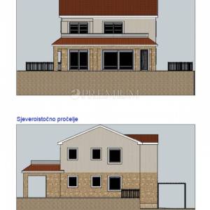 Krk, okolica, zemljište s projektom za vilu s bazenom! 