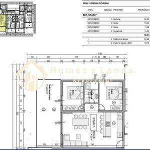 Pag,Povljana,3-soban stan 70,31m2 na 2katu(S10) s velikom terasom i PM
