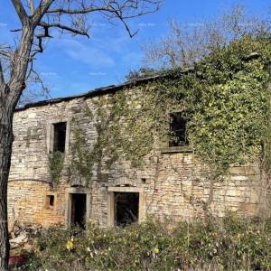 Prodaja - kamena istraska kuća za renovaciju s velikim zemljištem, Oprtalj!