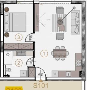 Prodaja stanova u novom poslovno - stambenom projektu, Poreč, S 101