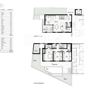 RIJEKA, KOSTRENA - ekskluzivan dvoetažni stan 147m2 novogradnja s prekrasnim pogledom na more i bazenom + okućnica 151.75m2 - S...