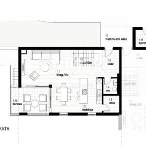 RIJEKA, KOSTRENA - ekskluzivan dvoetažni stan 147m2 novogradnja s prekrasnim pogledom na more i bazenom + okućnica 151.75m2 - S...