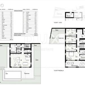RIJEKA, KOSTRENA - ekskluzivan dvoetažni stan 209,14m2 novogradnja s prekrasnim pogledom na more i bazenom + okućnica 356,39 m2...