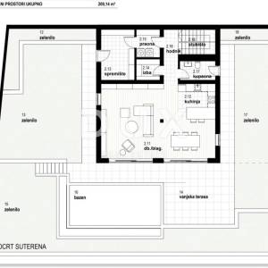 RIJEKA, KOSTRENA - ekskluzivan dvoetažni stan 209,14m2 novogradnja s prekrasnim pogledom na more i bazenom + okućnica 356,39 m2...