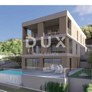 RIJEKA, KOSTRENA - ekskluzivan dvoetažni stan 209,14m2 novogradnja s prekrasnim pogledom na more i bazenom + okućnica 356,39 m2...