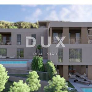 RIJEKA, KOSTRENA - ekskluzivan dvoetažni stan 212,23m2 novogradnja s prekrasnim pogledom na more i bazenom + okućnica 153.70m2 ...