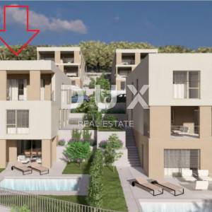 RIJEKA, KOSTRENA - ekskluzivan dvoetažni stan 212,23m2 novogradnja s prekrasnim pogledom na more i bazenom + okućnica 153.70m2 ...