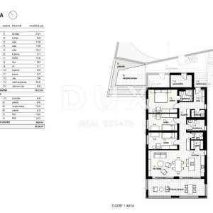 RIJEKA, KOSTRENA - ekskluzivan stan 141,72m2 novogradnja s prekrasnim pogledom na more + okućnica 59,94m2 - S1-A