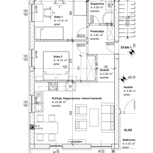 RIJEKA, VIŠKOVO - stan 1. ( 67 m2 ) U NOVOGRADNJI 2S+DB, URBANA GRADNJA VIŠKOVO! PRILIKA!