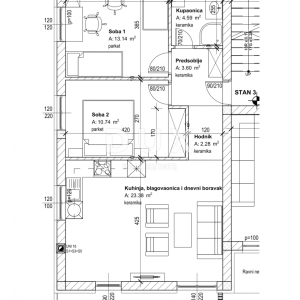 RIJEKA, VIŠKOVO - stan 3. ( 67 m2 ) U NOVOGRADNJI 2S+DB, URBANA GRADNJA VIŠKOVO! PRILIKA!