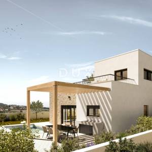 ŠIBENIK, VODICE – Samostojeća moderna vila s bazenom u izgradnji