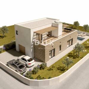 ŠIBENIK, VODICE – Samostojeća moderna vila s bazenom u izgradnji