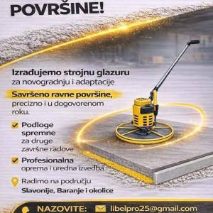 STROJNA IZRADA GLAZURE/ESTRIH