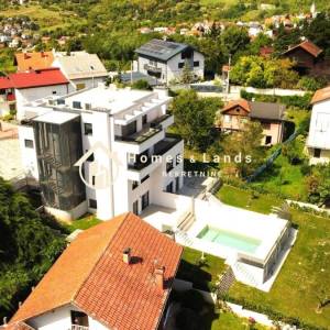 Zagreb,Remete,5-soban  dvoetažni stan 181m2 s velikm vrtom i bazenom