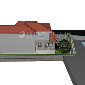 Brzac, zemljište s građevinskom dozvolom! Pogled na more!