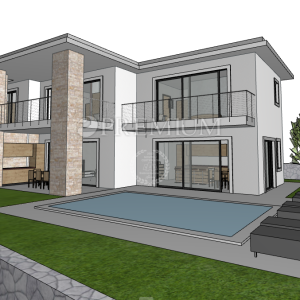 Brzac, zemljište s građevinskom dozvolom! Pogled na more!