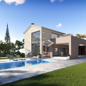 Buje, okolica, građevinsko zemljište s građevinskom dozvolom i projektom 