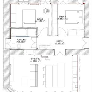 Bulevard, uređen 2-soban s dnevnim boravkom