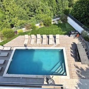 Ika, Opatija, okolica, moderna kuća s bazenom i pogledom na more