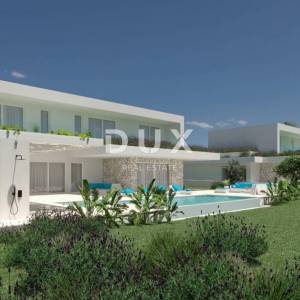 ISTRA, POREČ - Luksuzna moderna vila s bazenom i garažom ispred zelene površine
