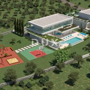ISTRA, POREČ - Luksuzna moderna vila s bazenom i garažom ispred zelene površine