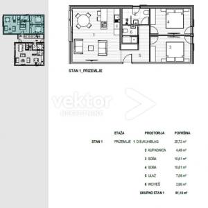 Krk, novogradnja, stan s okućnicom