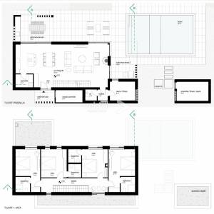 Labin, okolica, novogradnja s bazenom i 2.400m2 okućnice