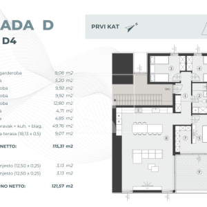 Luksuzna novogradnja u blizini mora - 1. kat