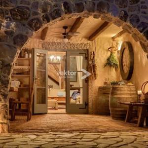 Malinska, rustikalna kuća s bazenom i pogledom na more