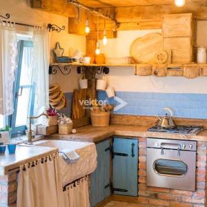 Malinska, rustikalna kuća s bazenom i pogledom na more