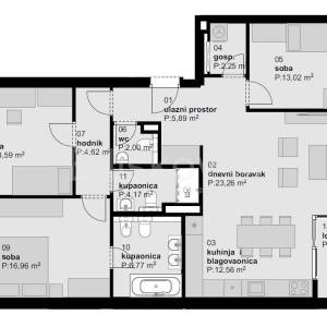 Najam, Zagreb, četverosoban stan u Parku kneževa