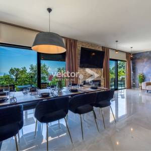 Opatija, okolica, moderna novogradnja s bazenom i pogledom na more