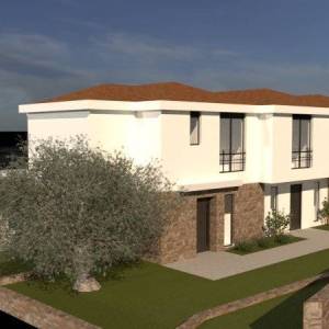 OTOK KRK, NJIVICE - Kuća u nizu s bazenom, novogradnja