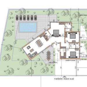 Samostojeća prizemnica s bazenom! Sa velikom okućnicom od 2000 M2.