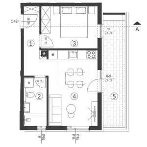 Šikići - stan u prizemlju s dvorištem - zgrada C