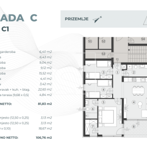 Stan s dvorištem i velikim zajedničkim bazenom - novogradnja