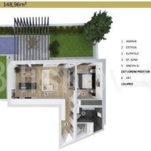 UMAG, APARTMAN + vrt + bazen + PM, površine 148,96 m2, NOVOGRADNJA