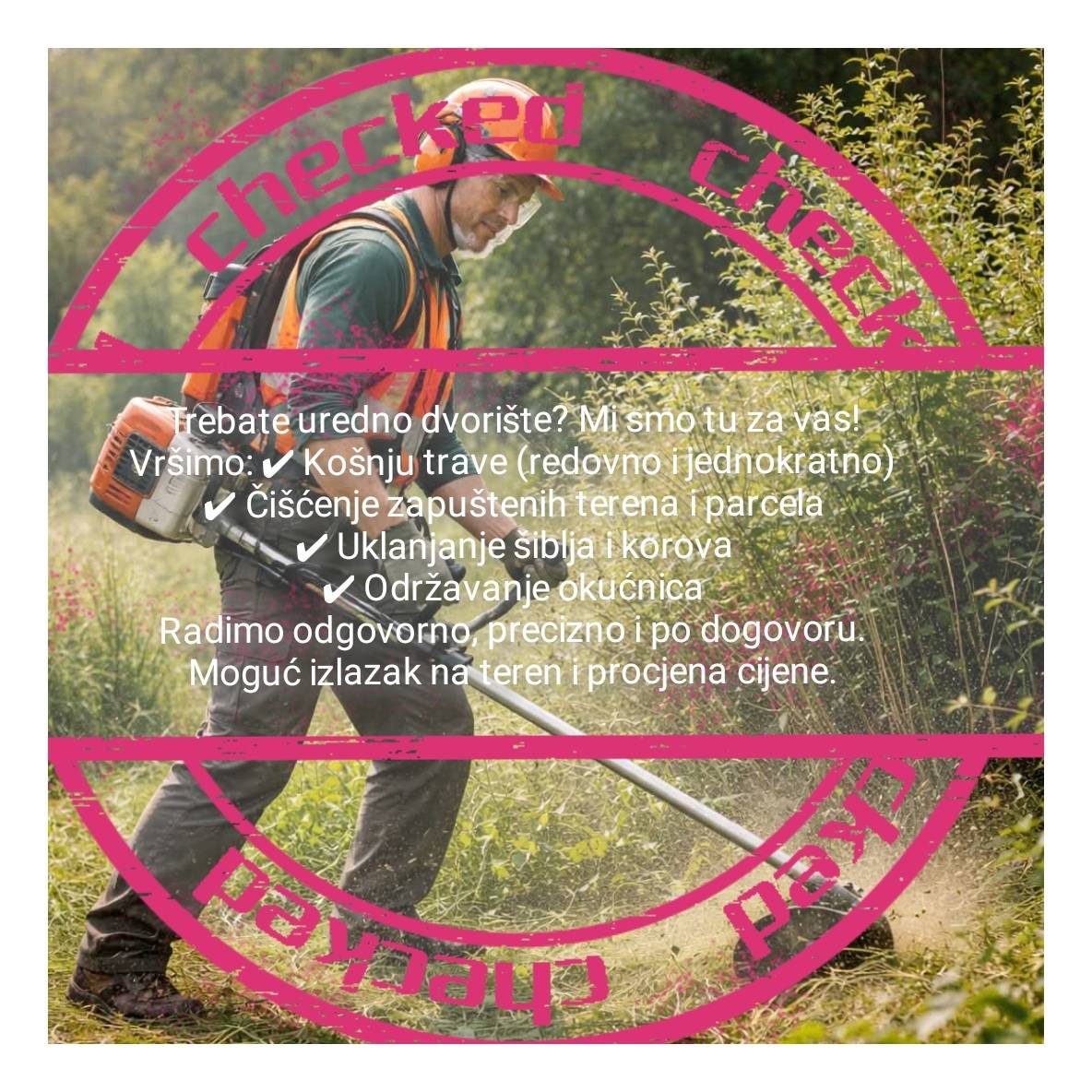 Vršimo uslugu košnje trave