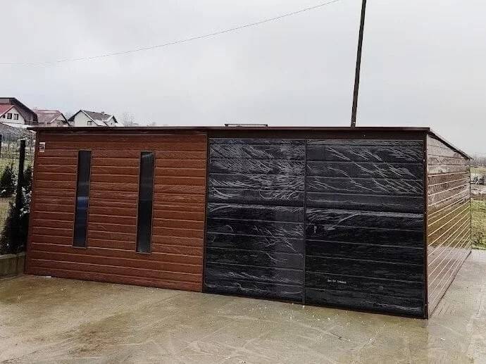 Vrtna kućica 6×6 – tamni zlatni hrast/crna