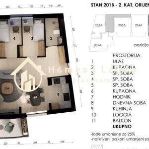 Zagreb,Črnomerec,novi 4-soban stan 71,85m2(301B) s balkonom na 3.katu