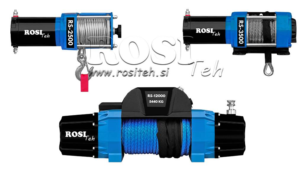 12 V ELEKTRIČNO VITLO RS-2500, RS-3500, RS-12000