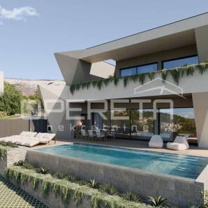 Ekskluzivno građevinsko zemljište iznad Splita – projekt luksuzne vile s bazenom