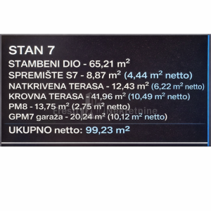 EURO -HORTUS, "S-7"- PENTHOUSE 100m2, PANORAMSKI POGL. - GPM 20 m2 - 2 WC/KUPAONA