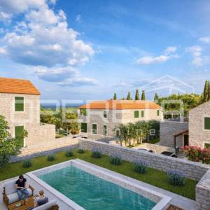 Građevinsko zemljište s idejnim za 4 kuće, Čilipi