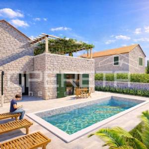 Građevinsko zemljište s idejnim za 4 kuće, Čilipi