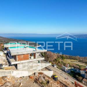 Istra, Plomin-okolica, luksuzna vila u novogradnji sa panoramskim pogledom na mo