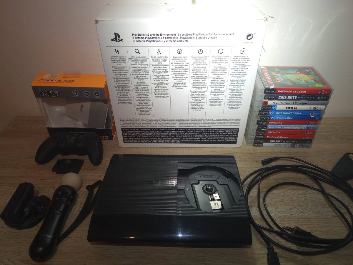 PlayStation 3 Super Slim - FULL BOX (Kutija, priručnik, Move,12 igara)