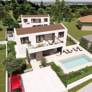 Pogled na more!! Prodaja zemljišta s  građevinskom dozvolom i projektom, okolica Vodnjana!